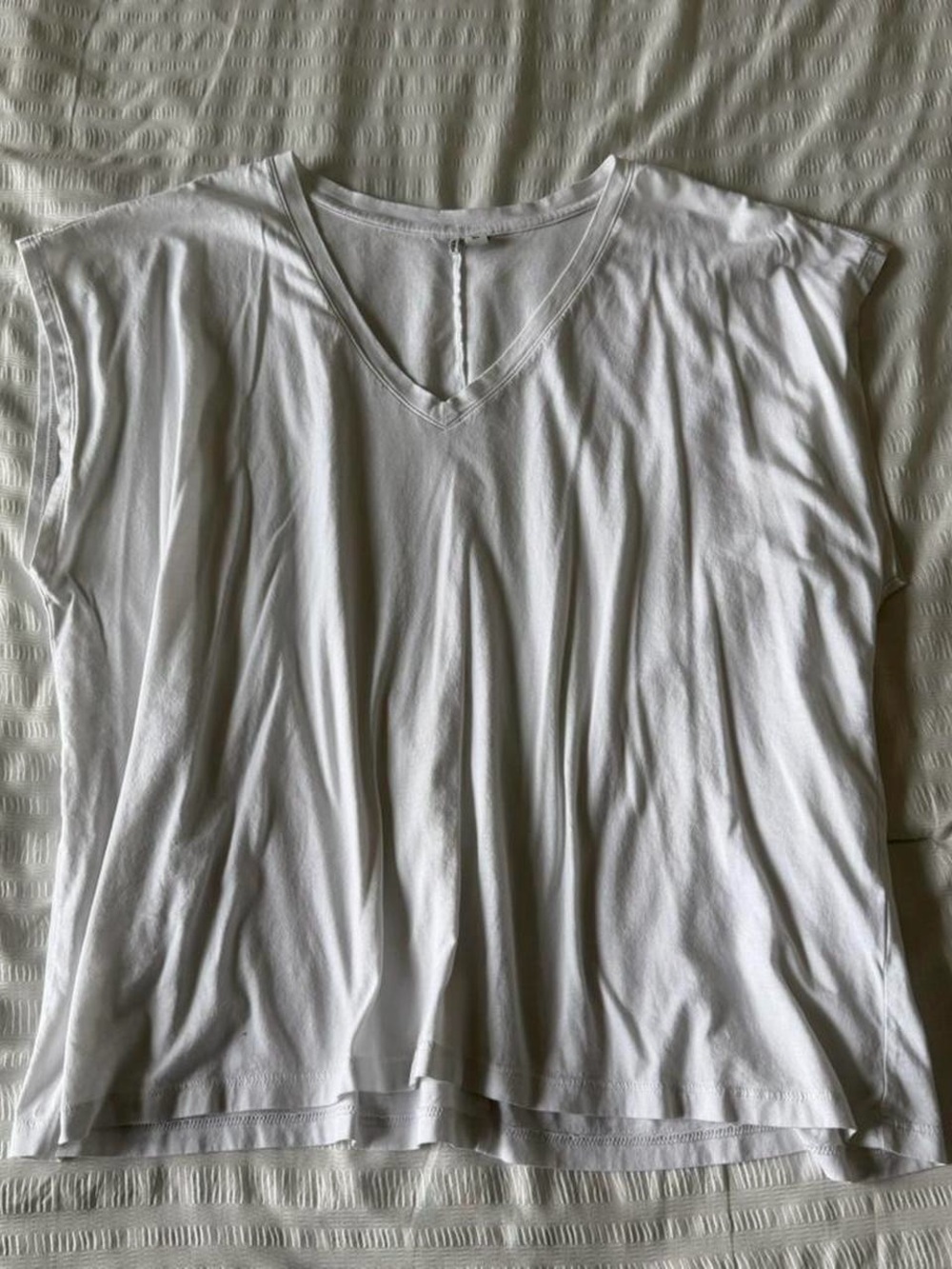 Classic White V-Neck Women's Top